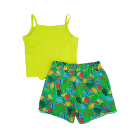Λαχανί Crop Top Σετ με Κάκτους
