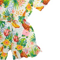 Εμπριμέ Playsuit με Δέσιμο στην Πλάτη