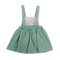 Κοτλέ Φόρεμα με Κουμπιά & Φλοράλ Top