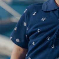 Navy Polo με Ροδί Βερμούδα