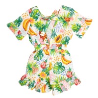 Εμπριμέ Playsuit με Δέσιμο στην Πλάτη