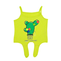 Λαχανί Crop Top Σετ με Κάκτους
